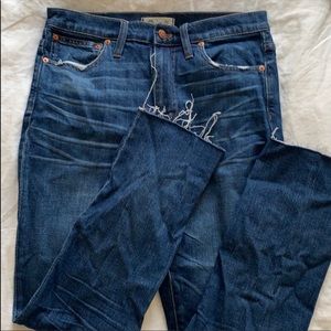 Madewell high rise slim boy jean 27 medium blue